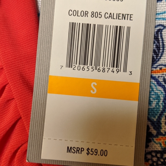 Chaus red/coral top sleeveless top - Picture 4 of 5